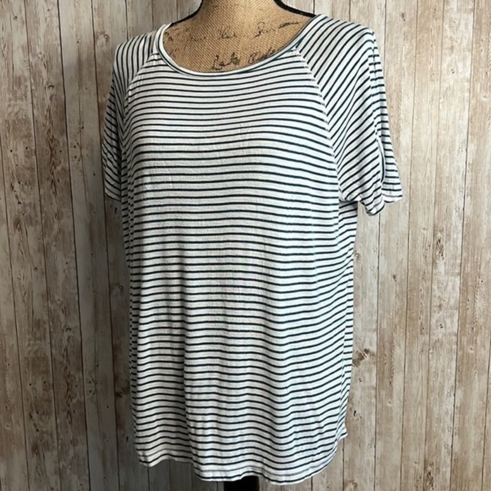St Johns Bay Keyhole Short Sleeved Striped Tee